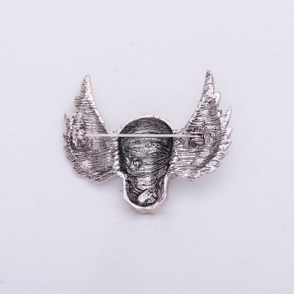 Gothic Skull Wings Pin Gold or Silver
