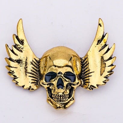 Gothic Skull Wings Pin Gold or Silver