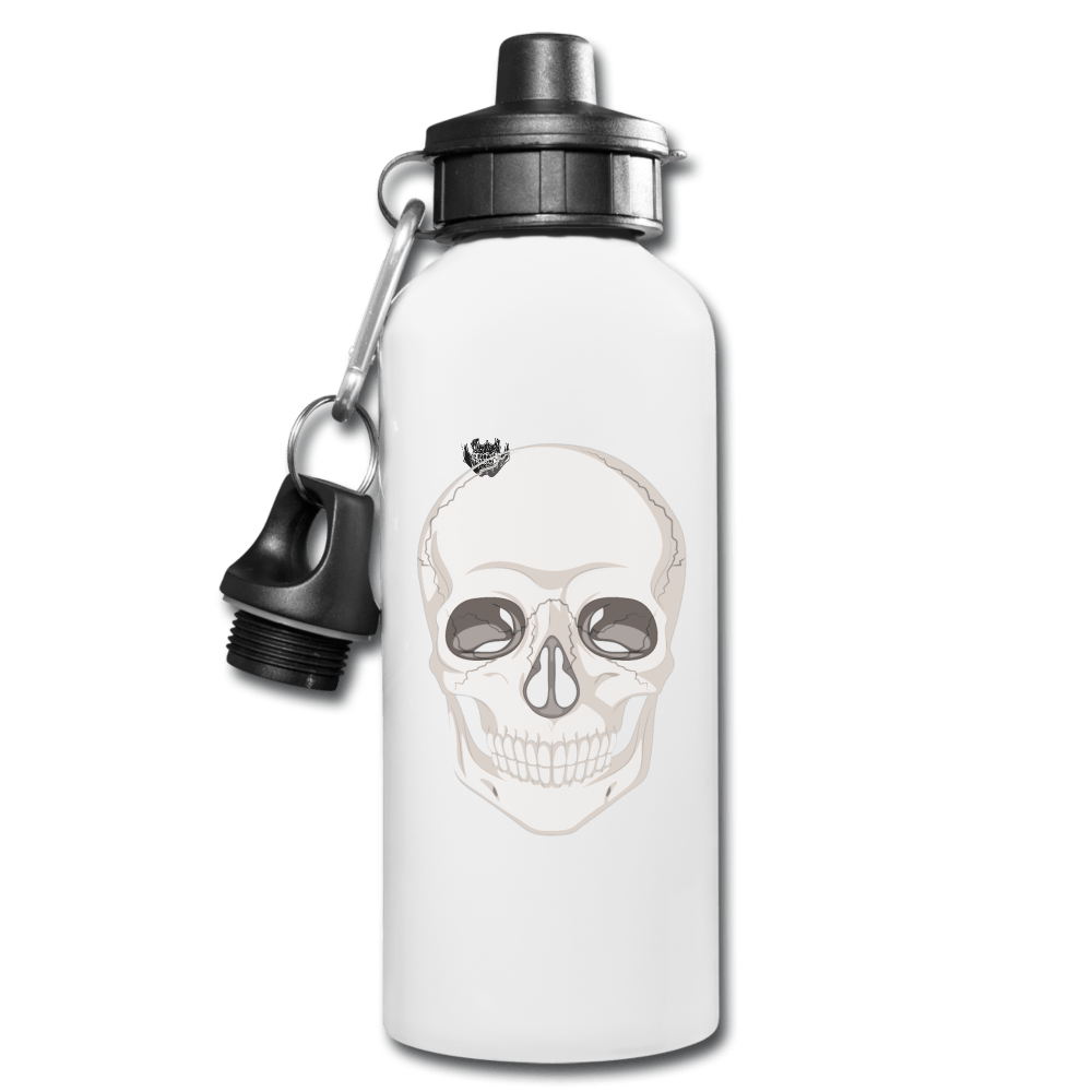 Skull Head Full White Water Bottle - white