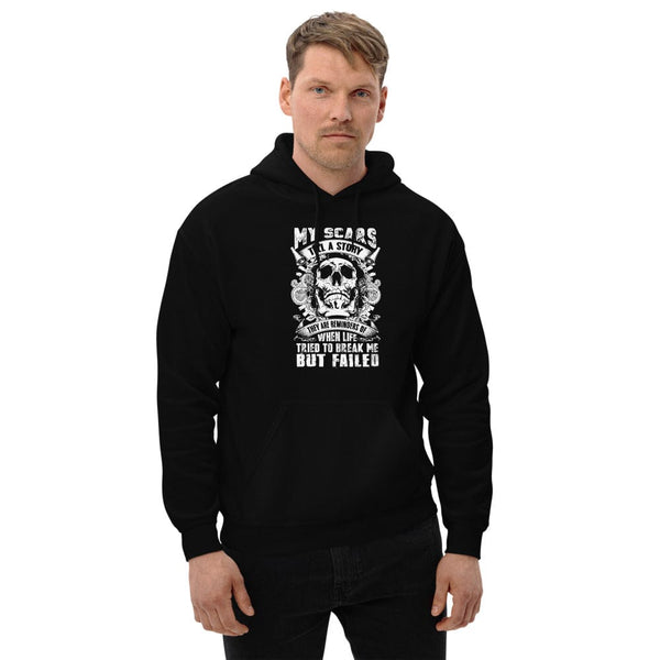 My Scars Tell A Story - Skull Hoodie - up to 5XL