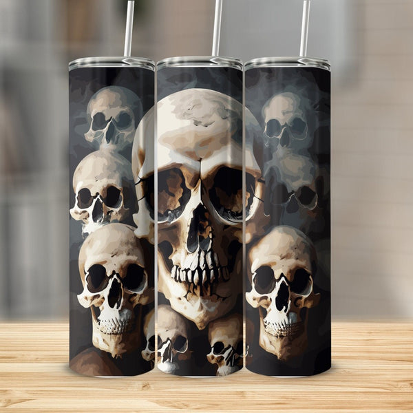 Lots of Smokey Skulls Stainless Steel 20oz Tumbler skull