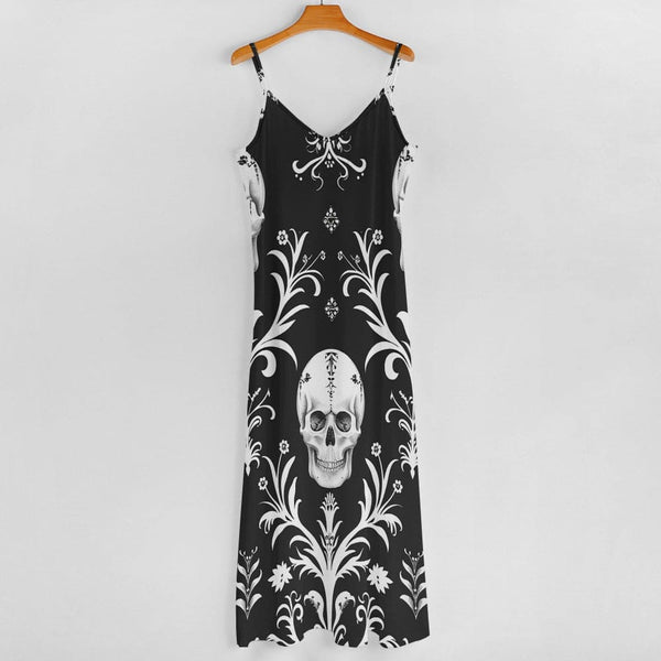 Women's Skull Black And White Ankle Long Dress