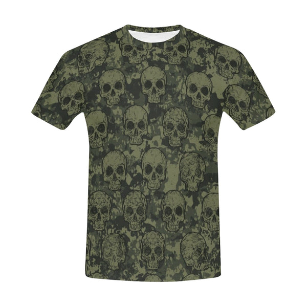 Men's Green Skulls Short Sleeve T-shirt