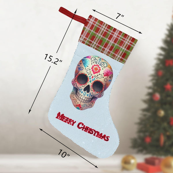 Dad Skull Sequin Christmas Stocking