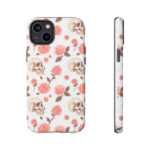 Skull Pink Roses iPhone Tough Cases