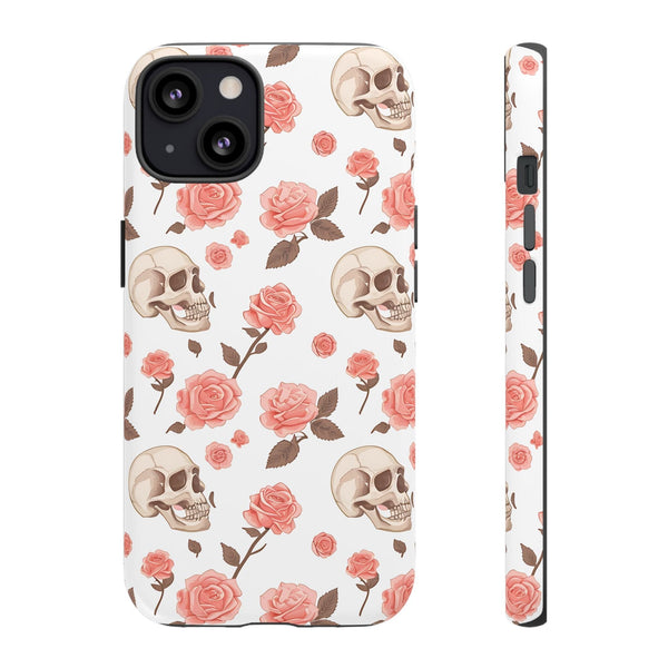 Skull Pink Roses iPhone Tough Cases