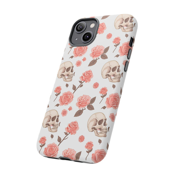 Skull Pink Roses iPhone Tough Cases