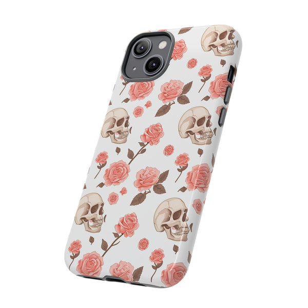 Skull Pink Roses iPhone Tough Cases