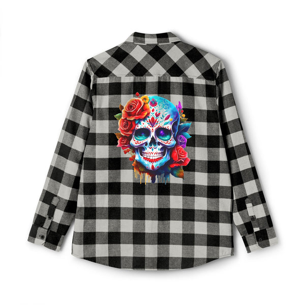 Get Ready to Make A Bold Statement In Our Skull Floral Checker Flannel Shirt for women!