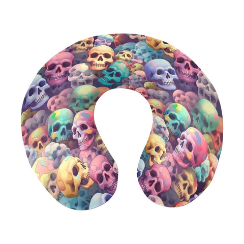 Skull Pattern Lots Of Color U Shape Travel Pillow U-Shape Travel Pillow