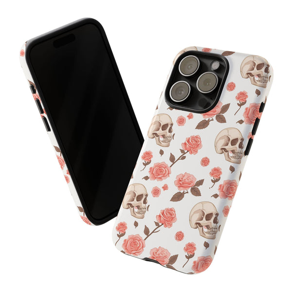 Skull Pink Roses iPhone Tough Cases