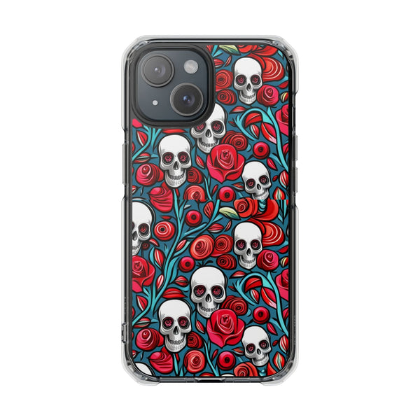 Stunning Red Flower Skulls Magnetic Cases - Protect Your Phone with Style!