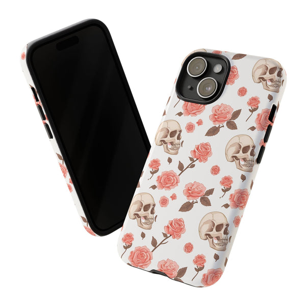 Skull Pink Roses iPhone Tough Cases