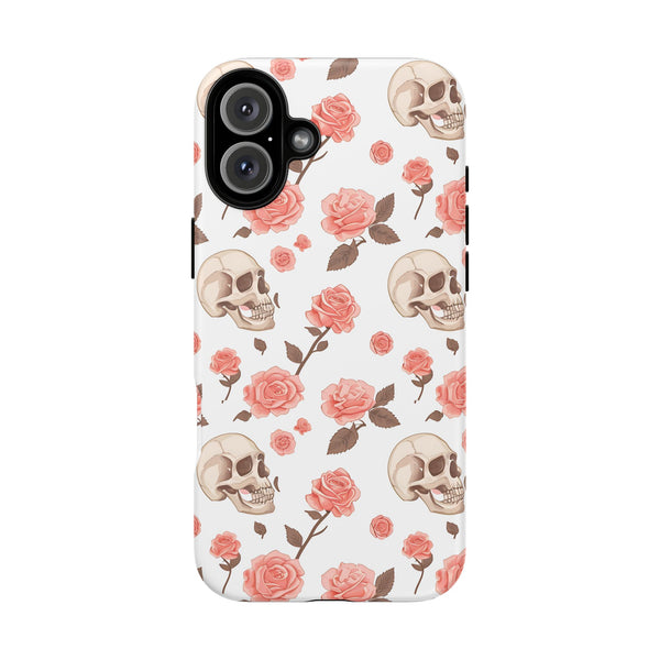 Skull Pink Roses iPhone Tough Cases