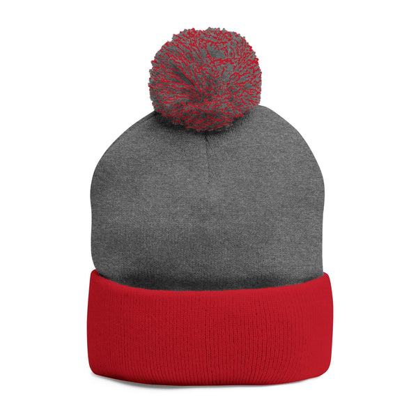 Skull Pom-Pom Knit Cap – Cozy Winter Beanie for Trendy Style