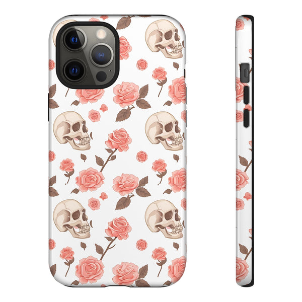 Skull Pink Roses iPhone Tough Cases