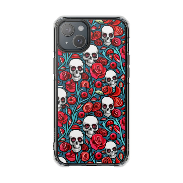 Stunning Red Flower Skulls Magnetic Cases - Protect Your Phone with Style!