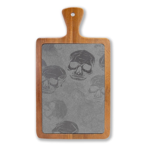 Engraved Skull Slate Charcuterie Board
