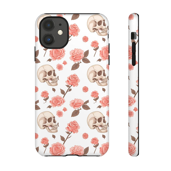 Skull Pink Roses iPhone Tough Cases