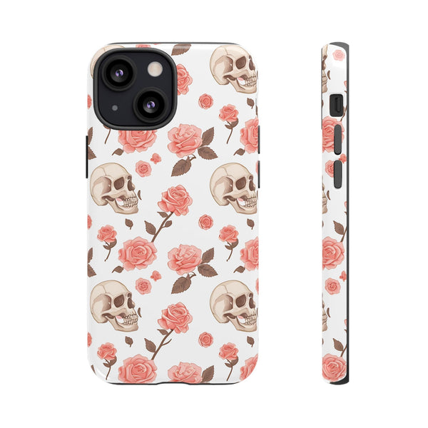 Skull Pink Roses iPhone Tough Cases