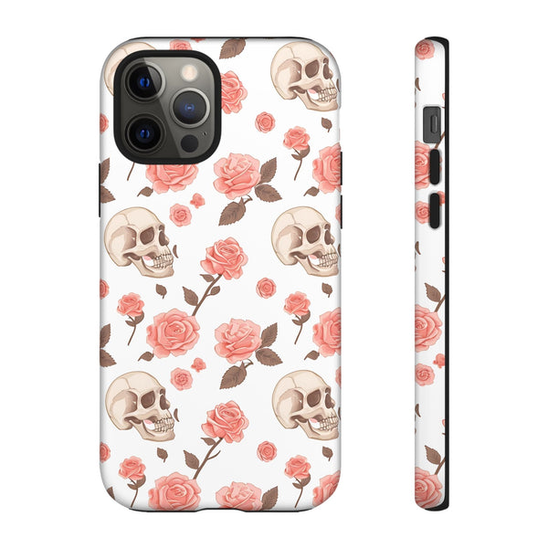 Skull Pink Roses iPhone Tough Cases