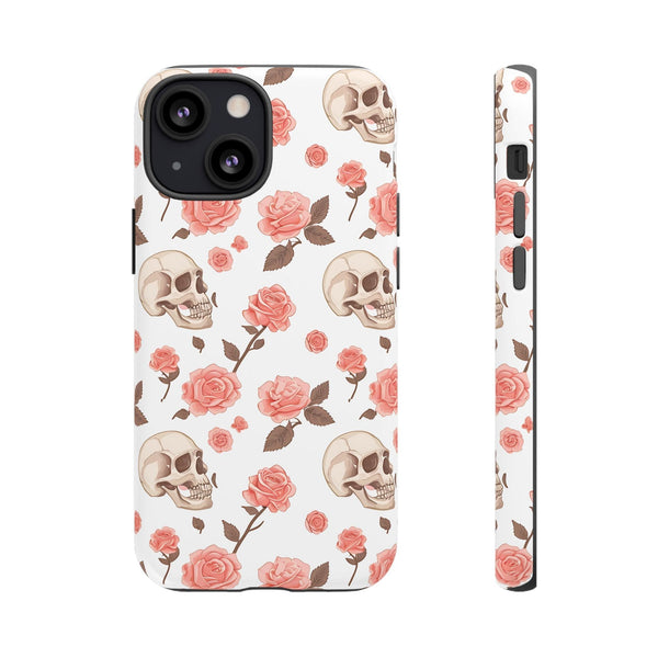 Skull Pink Roses iPhone Tough Cases