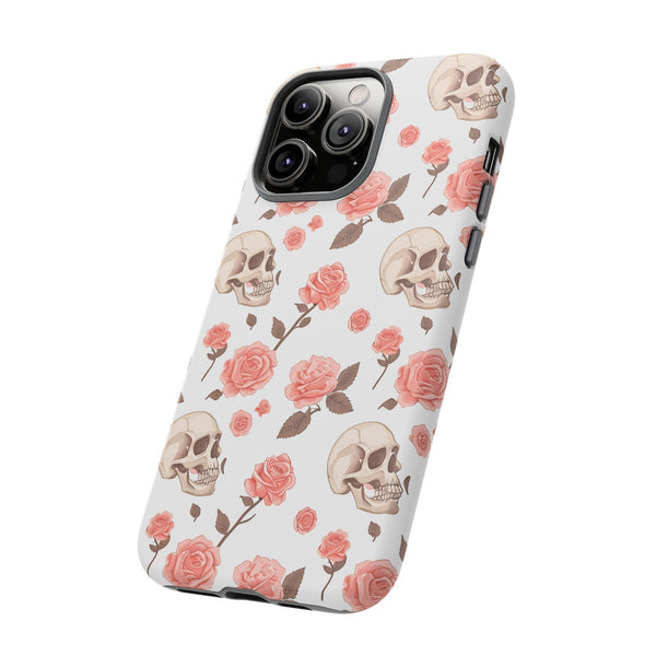 Skull Pink Roses iPhone Tough Cases