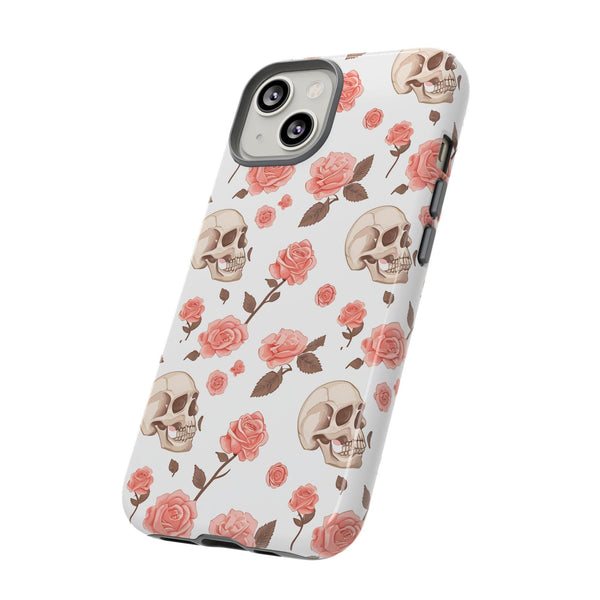 Skull Pink Roses iPhone Tough Cases