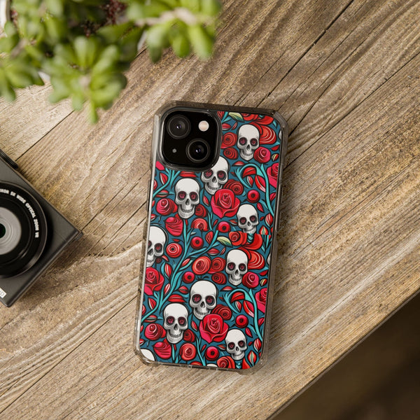 Stunning Red Flower Skulls Magnetic Cases - Protect Your Phone with Style!