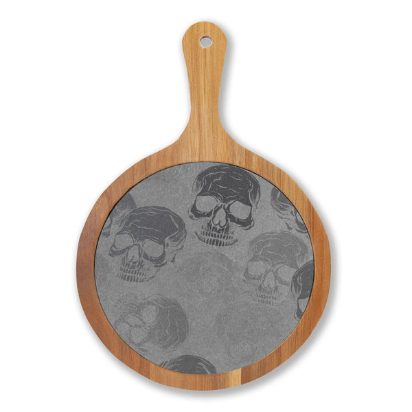 Engraved Skull Slate Charcuterie Board