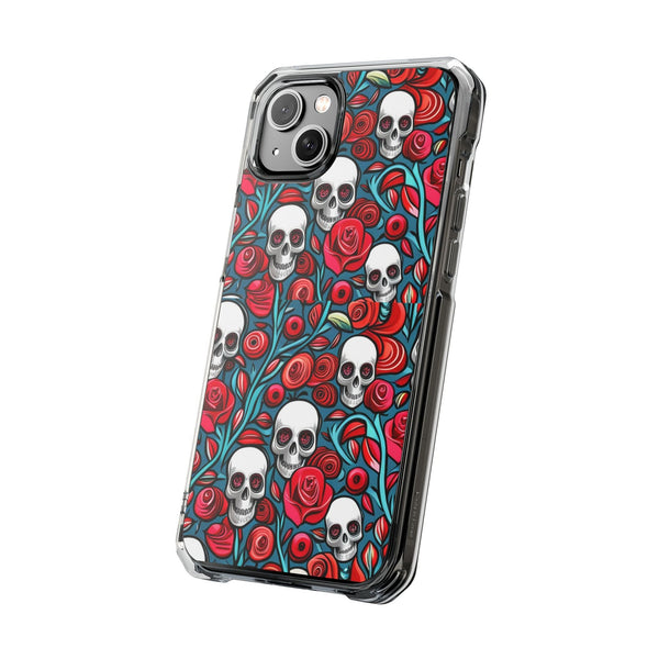 Stunning Red Flower Skulls Magnetic Cases - Protect Your Phone with Style!