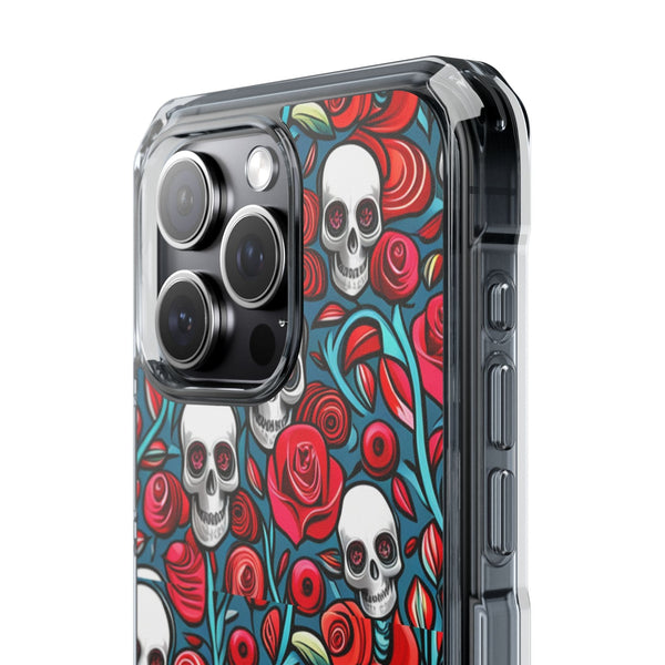 Stunning Red Flower Skulls Magnetic Cases - Protect Your Phone with Style!