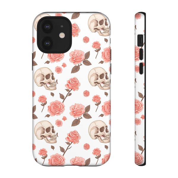 Skull Pink Roses iPhone Tough Cases