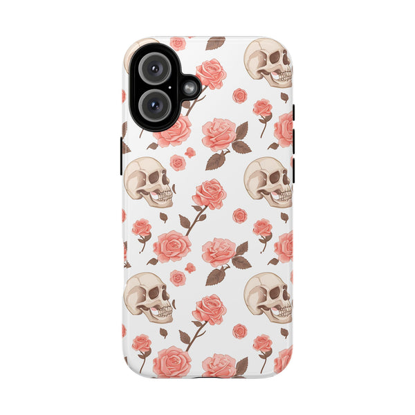 Skull Pink Roses iPhone Tough Cases