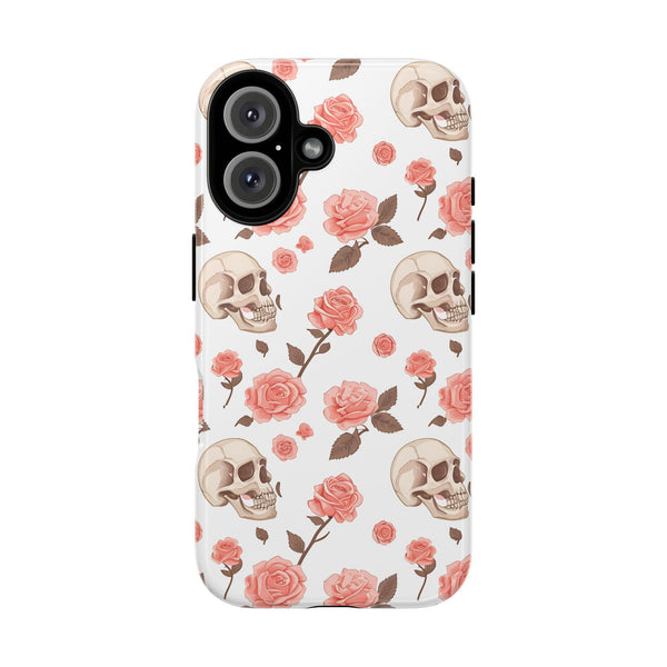 Skull Pink Roses iPhone Tough Cases