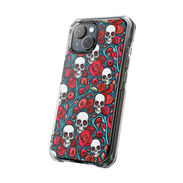 Stunning Red Flower Skulls Magnetic Cases - Protect Your Phone with Style!