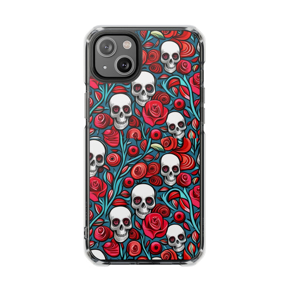 Stunning Red Flower Skulls Magnetic Cases - Protect Your Phone with Style!