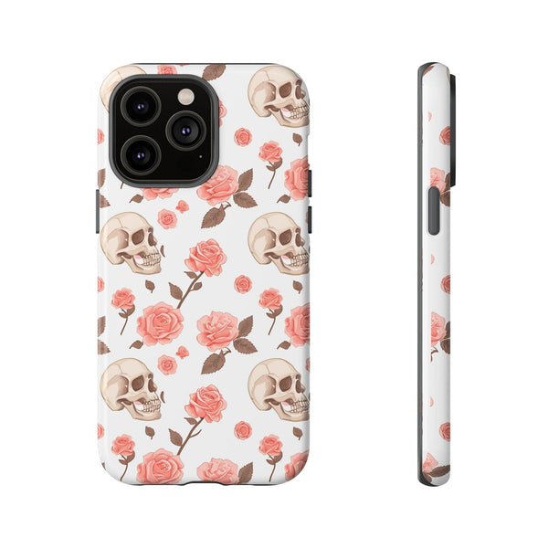 Skull Pink Roses iPhone Tough Cases