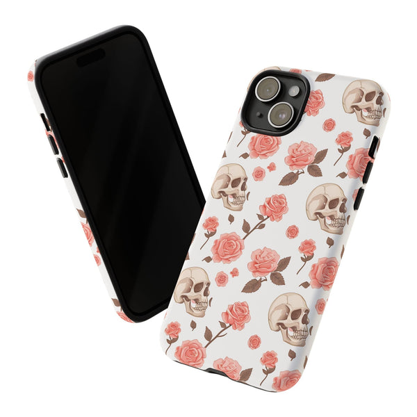 Skull Pink Roses iPhone Tough Cases