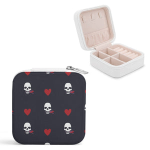 Skulls Red Roses Square Jewelry Case Box