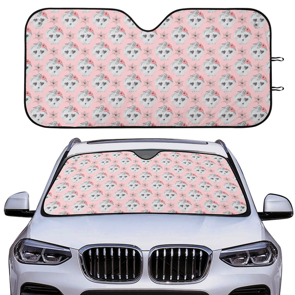 Pink Skulls Car Auto Sun Shade