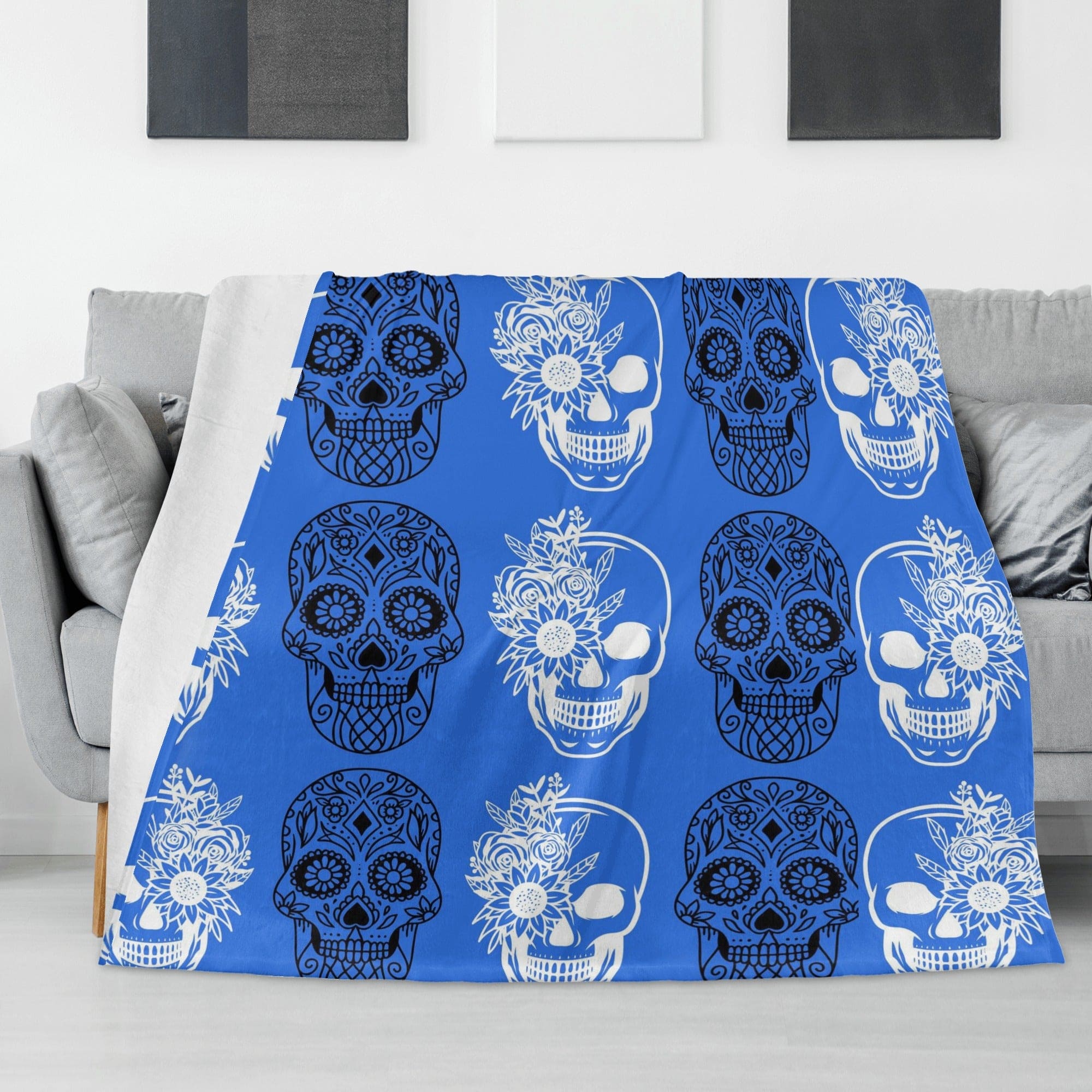 Skulls Horizontal Flannel Breathable Blanket 4 Sizes