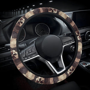 Gray Skulls Car Steering Wheel Covers