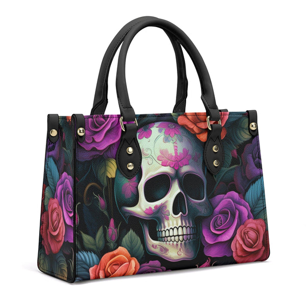 Womens Luxury Vibrant Sugar Skull And Flowers Handbag
