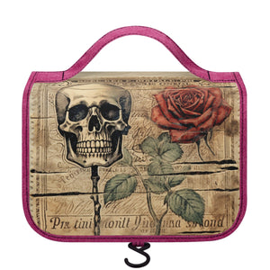 Vintage Skull & Rose Toiletry Cosmetic Travel Bag