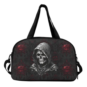 Gothic Black & Red Grim Reaper Travel Luggage Bag