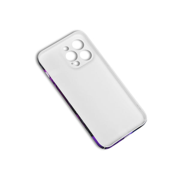 Blue Purple Skull Flower iPhone 15 Pro Phone Case