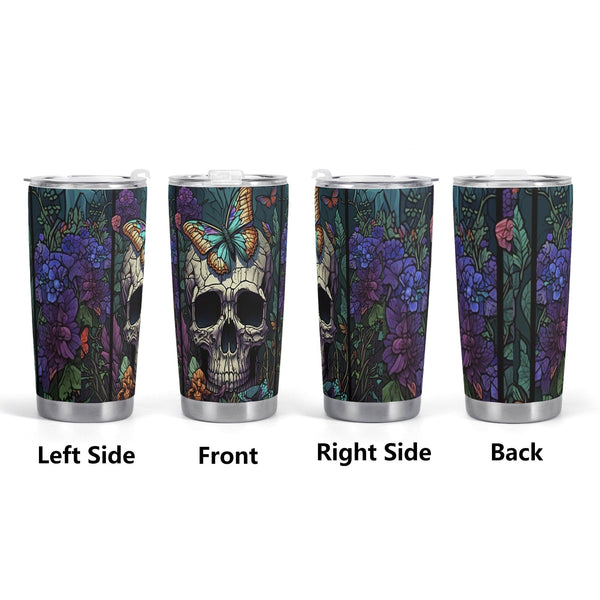 Skull & Butterfly Road Trip Tumbler Sip in Style on Your Journey