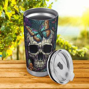 Skull & Butterfly Road Trip Tumbler Sip in Style on Your Journey