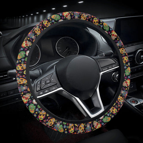 Premium Brown Skull Steering Wheel Cover Stylish Protection for Your Car!